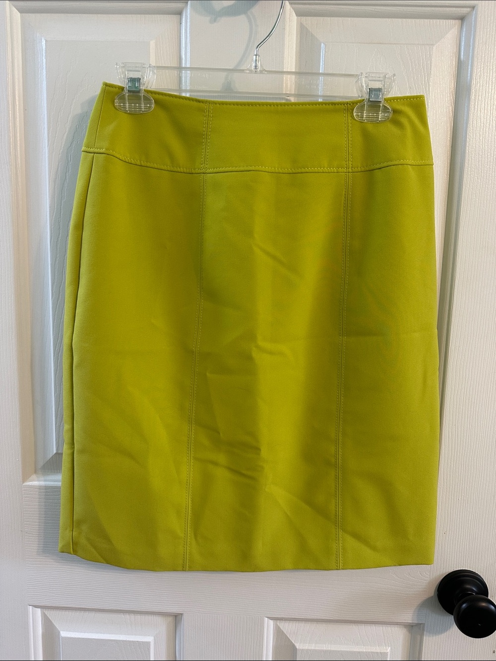 0155 Worthington Lime Green Stretch Pencil Skirt size 6